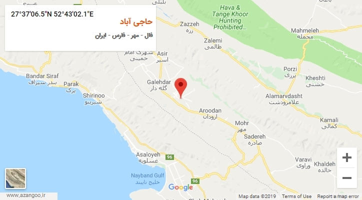 روستای حاجی آباد بر روی نقشه