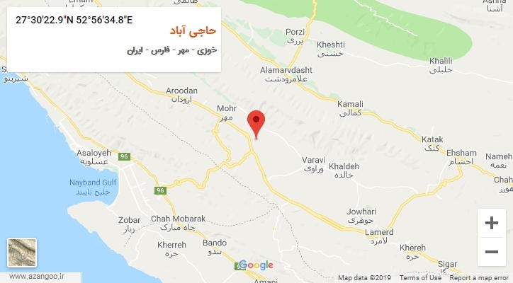 روستای حاجی آباد بر روی نقشه