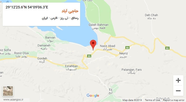 روستای حاجی آباد بر روی نقشه