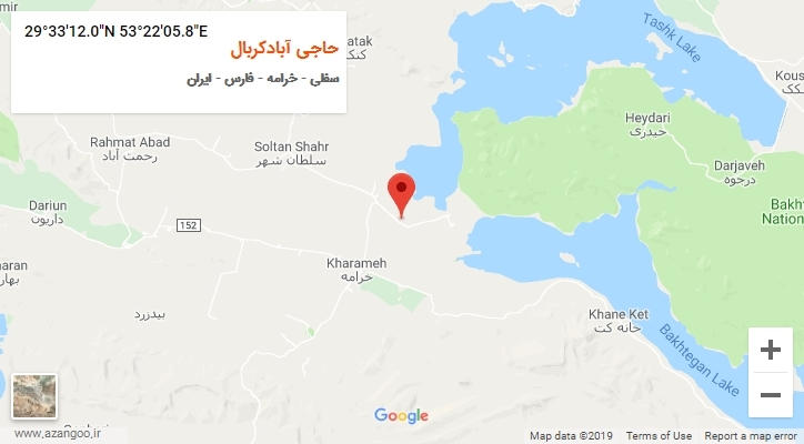 روستای حاجی آبادکربال بر روی نقشه