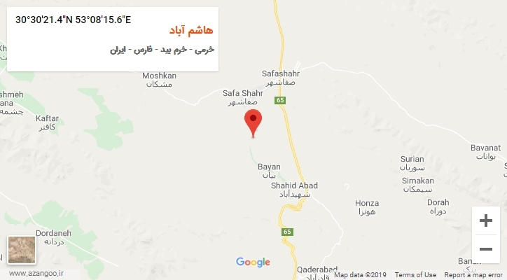 روستای هاشم آباد بر روی نقشه