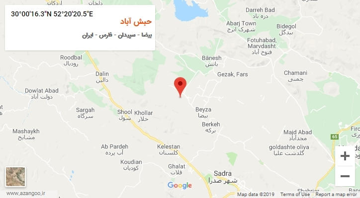 روستای حبش آباد بر روی نقشه