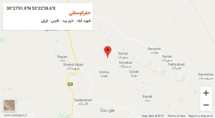 روستای حفرکوسفلی بر روی نقشه