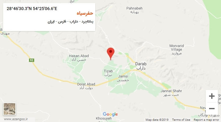 روستای حفرسیاه بر روی نقشه
