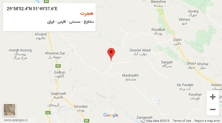 روستای هجرت بر روی نقشه