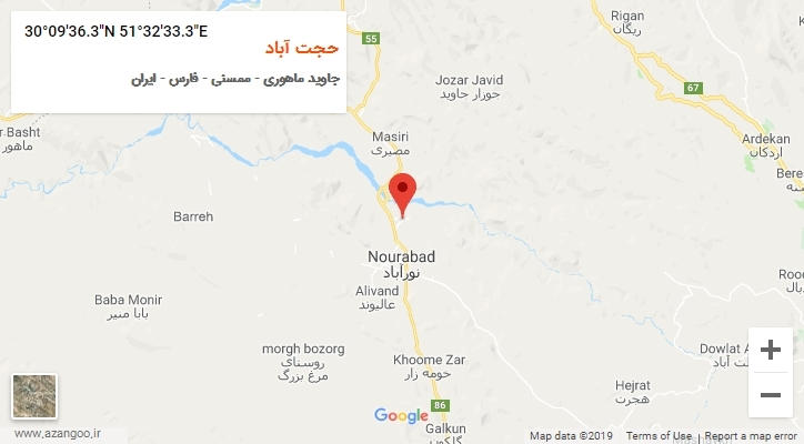 روستای حجت آباد بر روی نقشه
