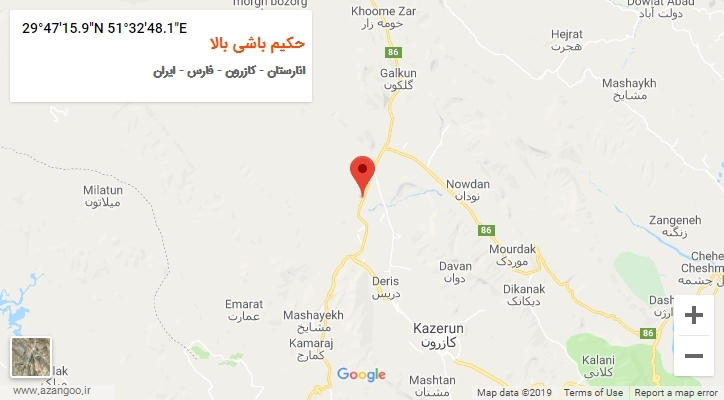 روستای حکیم باشی بالا بر روی نقشه