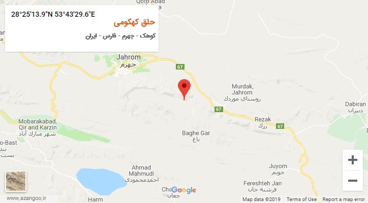 روستای حلق کهکومی بر روی نقشه