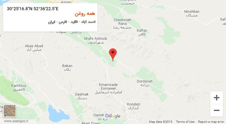 روستای همه روغن بر روی نقشه