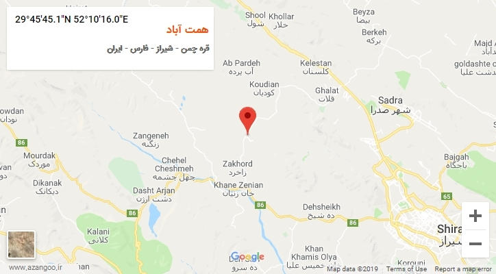 روستای همت آباد بر روی نقشه