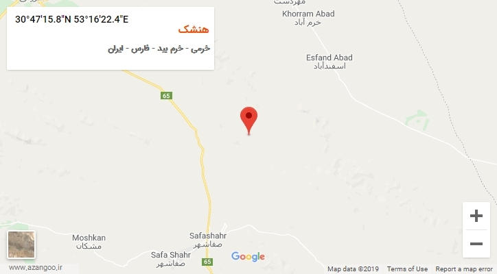 روستای هنشک بر روی نقشه