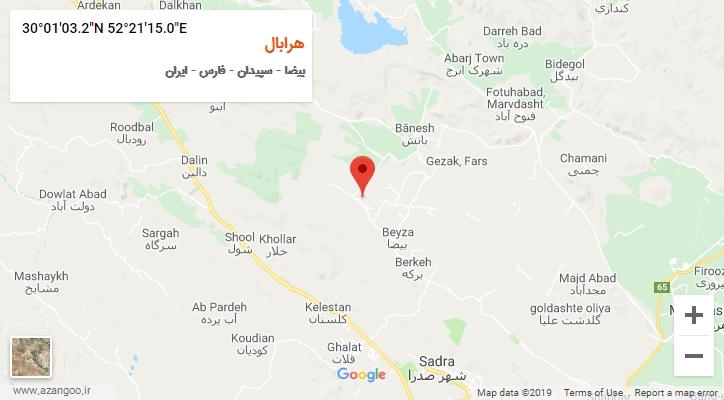 روستای هرابال بر روی نقشه