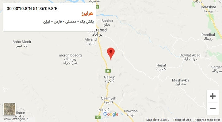 روستای هرایرز بر روی نقشه