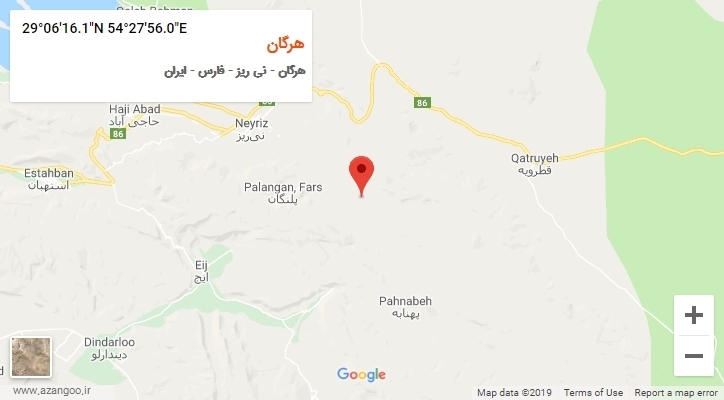 روستای هرگان بر روی نقشه