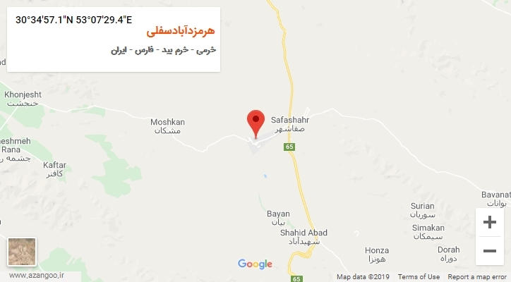 روستای هرمزدآبادسفلی بر روی نقشه