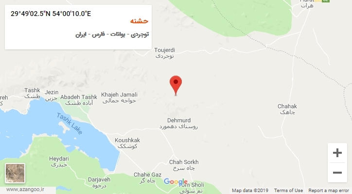 روستای حشنه بر روی نقشه