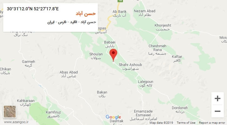 روستای حسن آباد بر روی نقشه