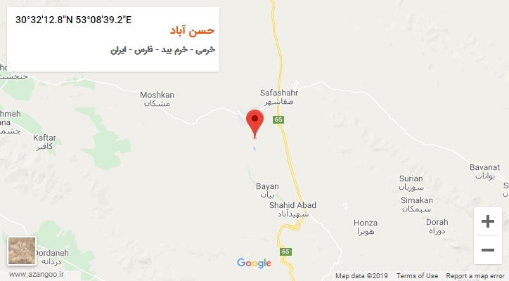 روستای حسن آباد بر روی نقشه