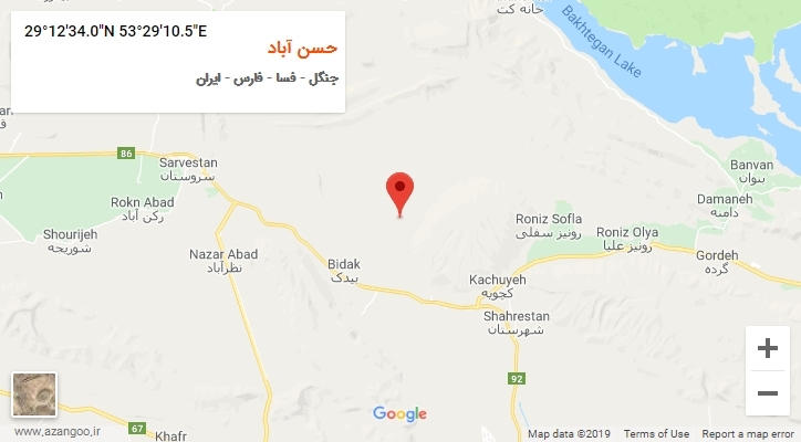 روستای حسن آباد بر روی نقشه