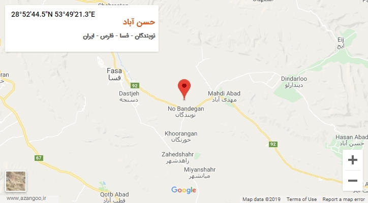 روستای حسن آباد بر روی نقشه