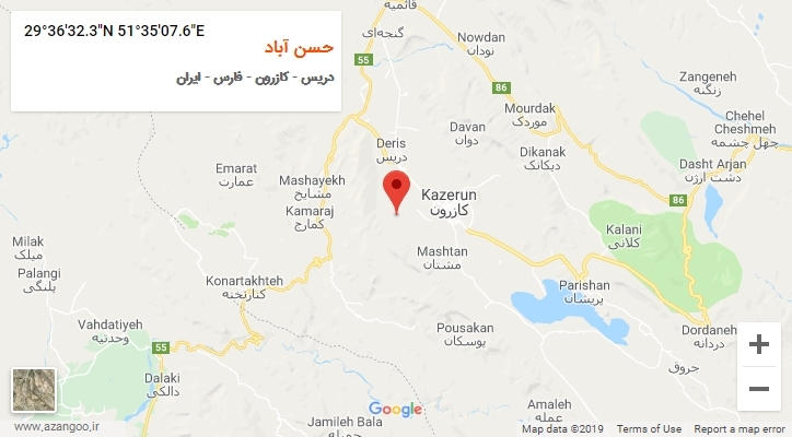 روستای حسن آباد بر روی نقشه