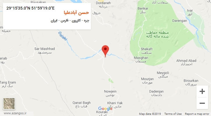 روستای حسن آبادعلیا بر روی نقشه
