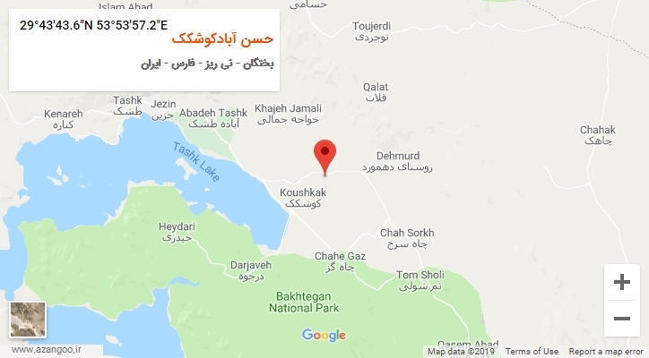 روستای حسن آبادکوشکک بر روی نقشه