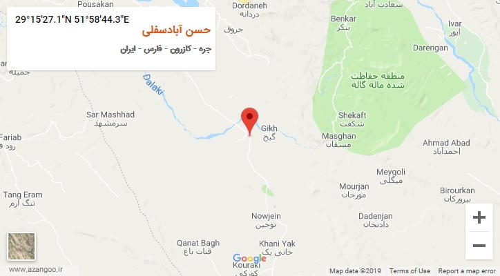 روستای حسن آبادسفلی بر روی نقشه