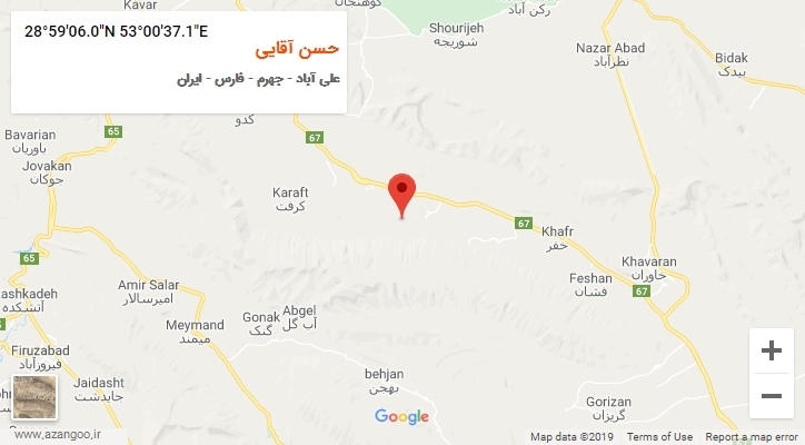 روستای حسن آقایی بر روی نقشه