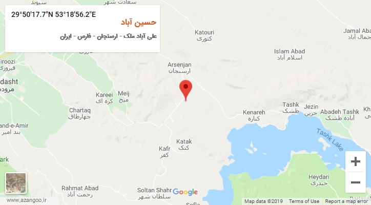 روستای حسین آباد بر روی نقشه