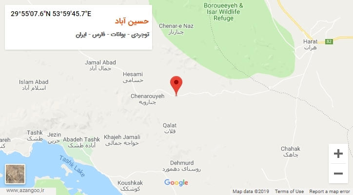 روستای حسین آباد بر روی نقشه