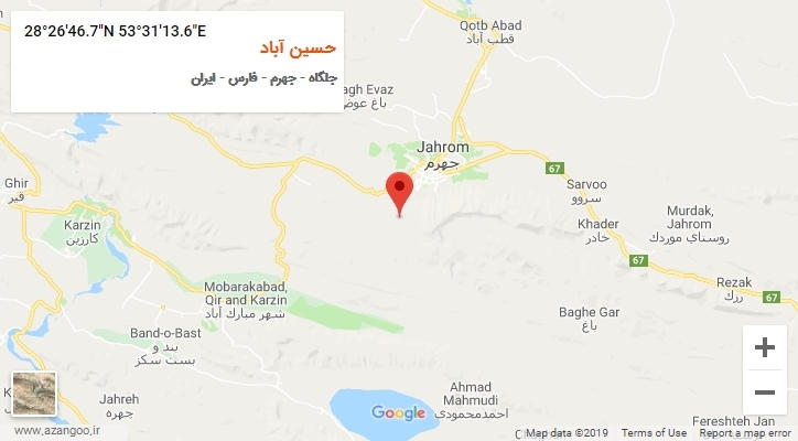 روستای حسین آباد بر روی نقشه
