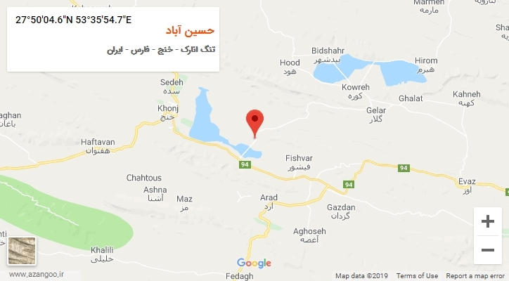 روستای حسین آباد بر روی نقشه