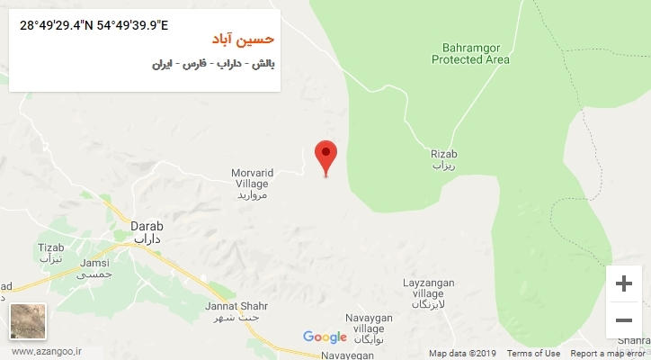 روستای حسین آباد بر روی نقشه