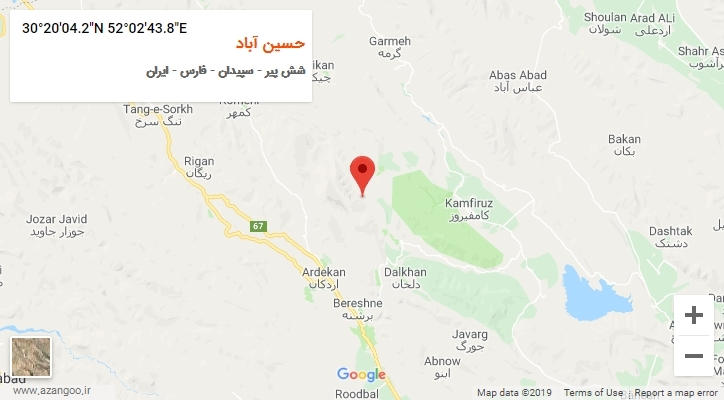 روستای حسین آباد بر روی نقشه