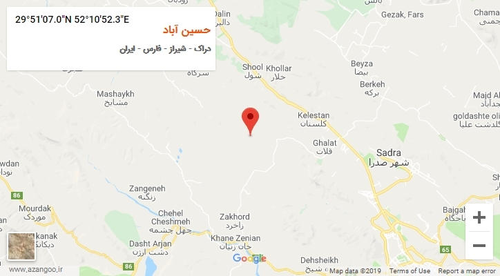 روستای حسین آباد بر روی نقشه