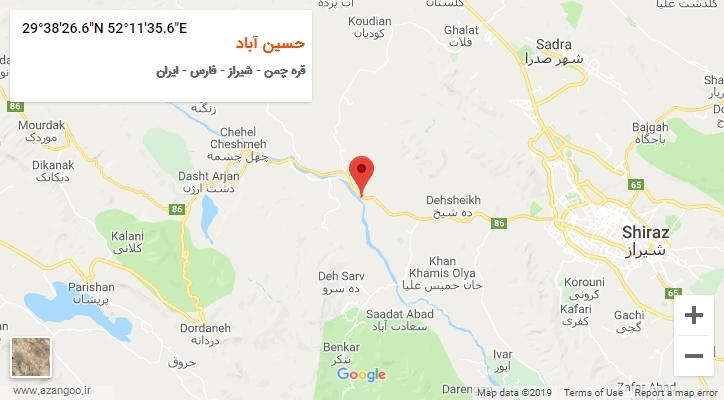 روستای حسین آباد بر روی نقشه