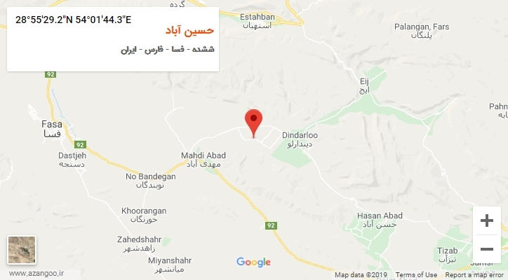 روستای حسین آباد بر روی نقشه
