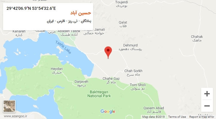 روستای حسین آباد بر روی نقشه