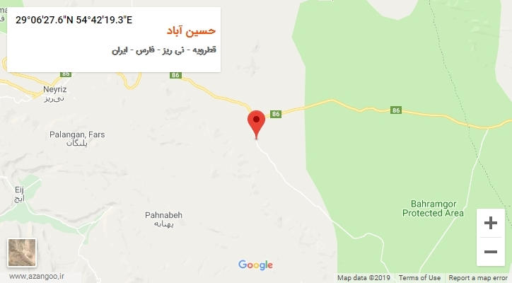 روستای حسین آباد بر روی نقشه