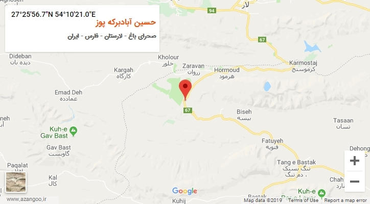 روستای حسین آبادبرکه پوز بر روی نقشه
