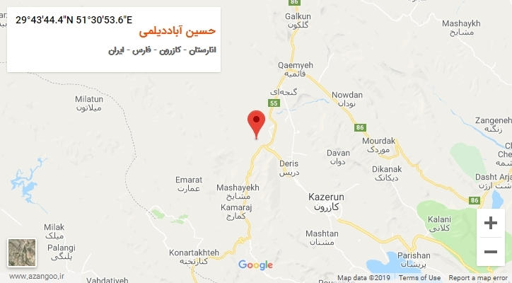 روستای حسین آباددیلمی بر روی نقشه