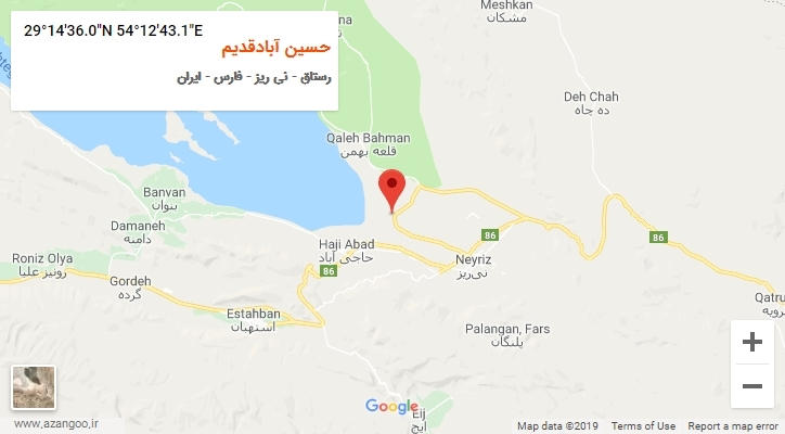 روستای حسین آبادقدیم بر روی نقشه