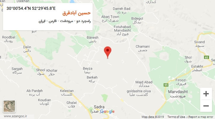 روستای حسین آبادقرق بر روی نقشه