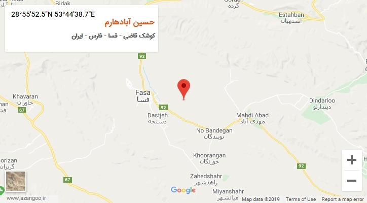 روستای حسین آبادهارم بر روی نقشه