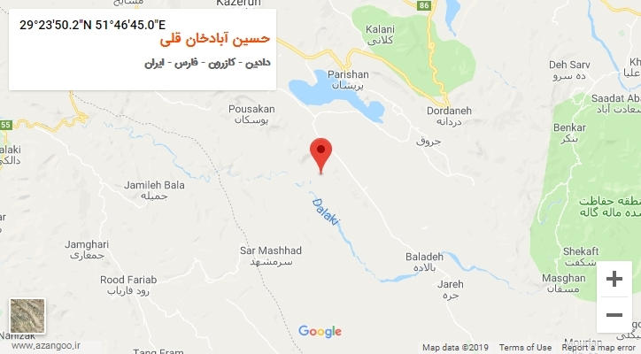روستای حسین آبادخان قلی بر روی نقشه