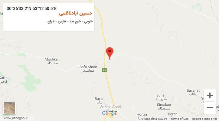 روستای حسین آبادناظمی بر روی نقشه