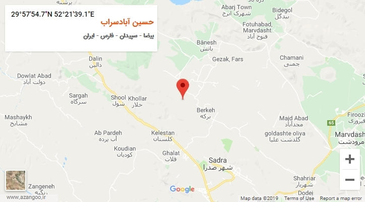 روستای حسین آبادسراب بر روی نقشه