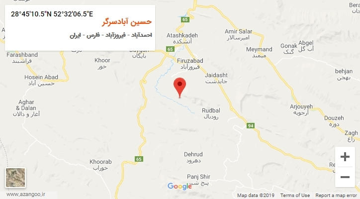 روستای حسین آبادسرگر بر روی نقشه
