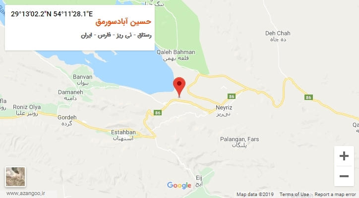 روستای حسین آبادسورمق بر روی نقشه